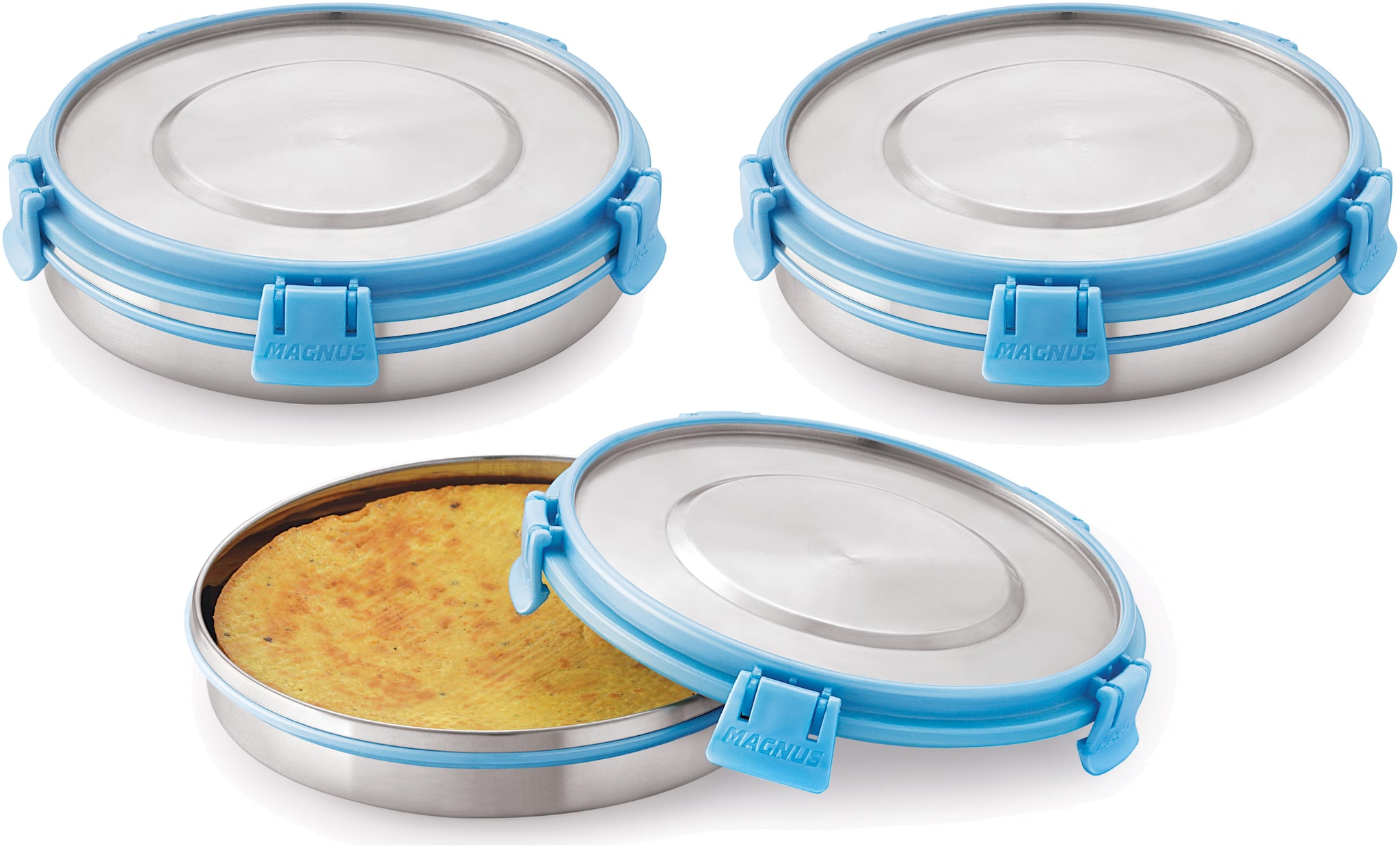 

Magnus Deluxe Chocolate Airtight Stainless Steel Leakproof Container Set of 3 650 ml Each