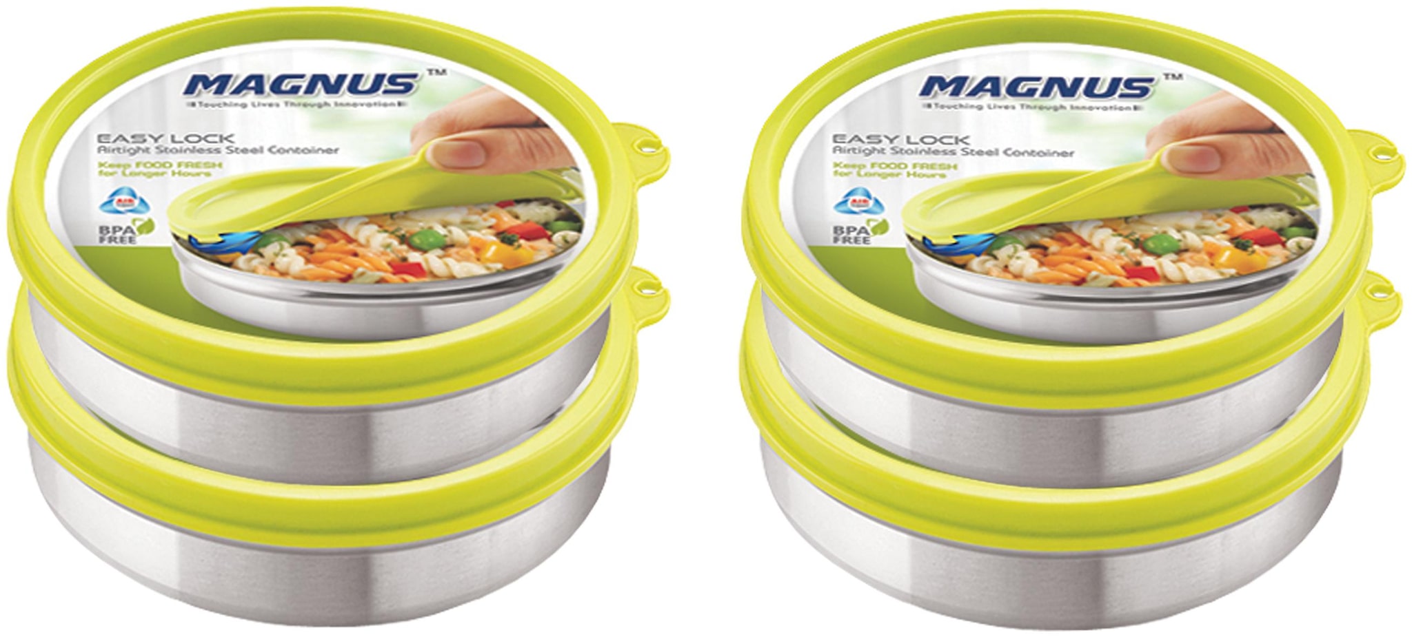 

Magnus 280 ml Green Stainless steel Container Set - Set of 4