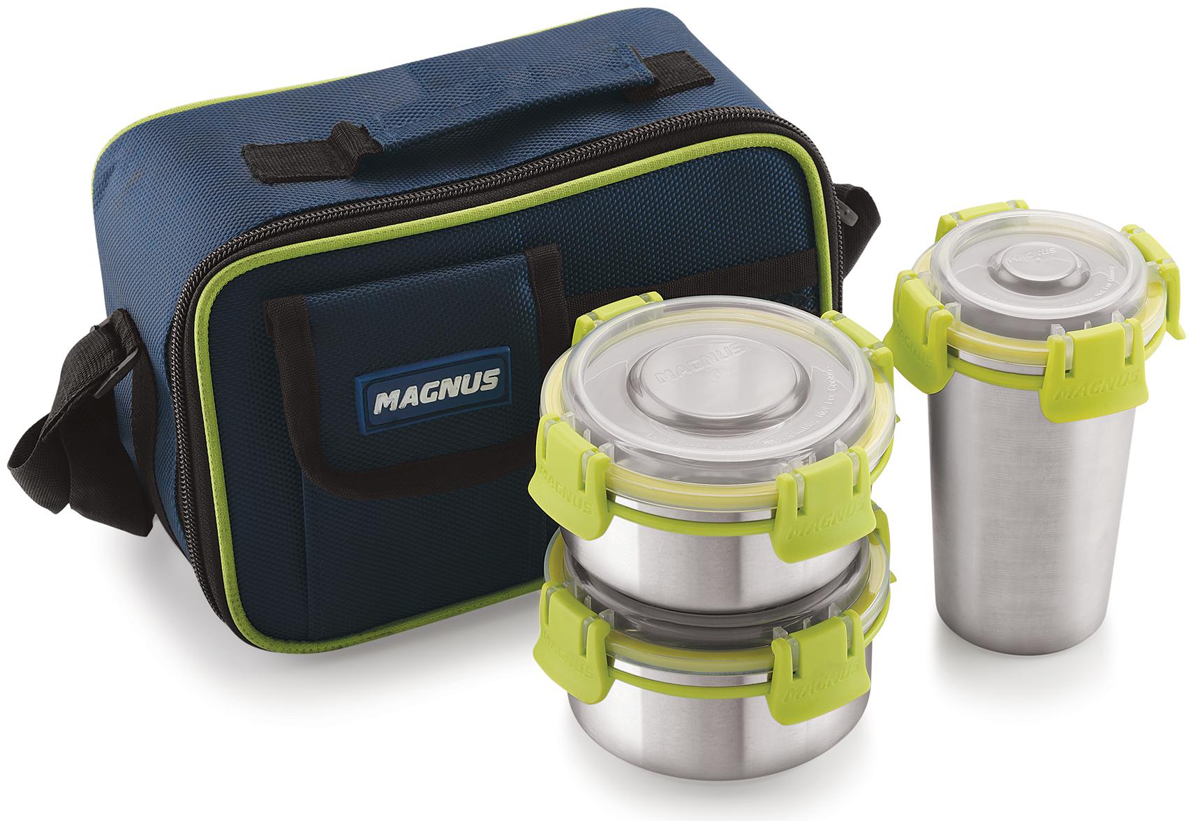 

Magnus Green 3 Containers Lunch box ( Set of 3 350 ml )