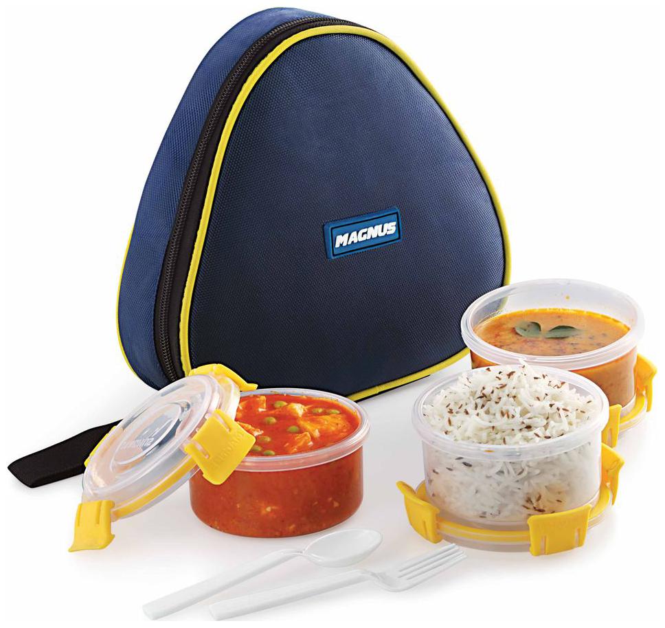

Magnus Blue Lunch box ( Set of 1 900 ml )