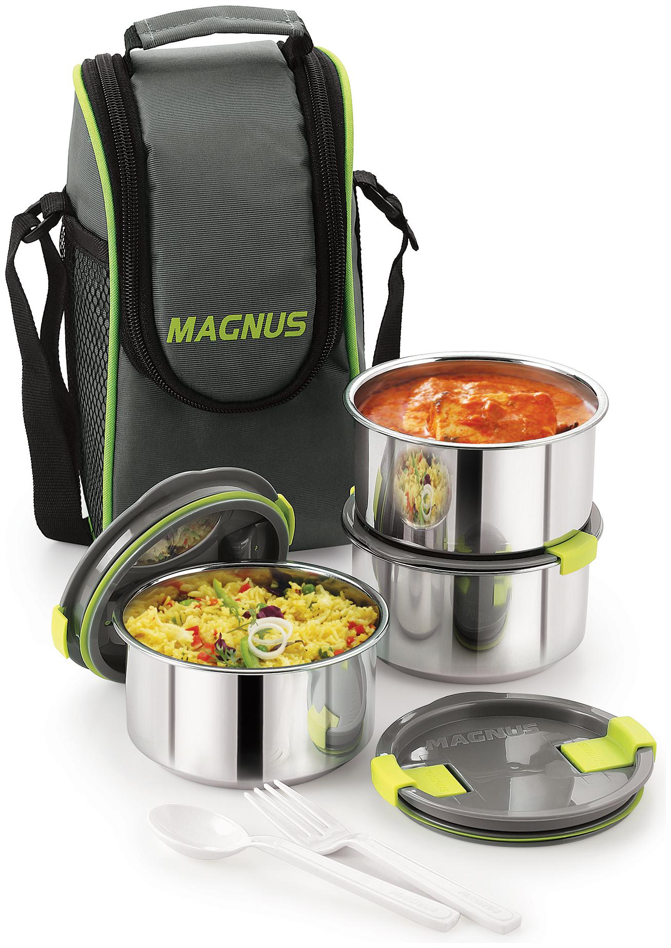 

Magnus Grey 1 Containers Lunch box ( Set of 1 350 ml )