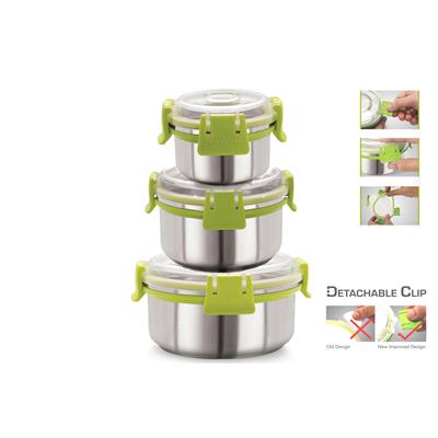 

Magnus Stainless Steel Airtight Leak Proof Containers Set 100 ml 300 ml 450 ml Set Of 3