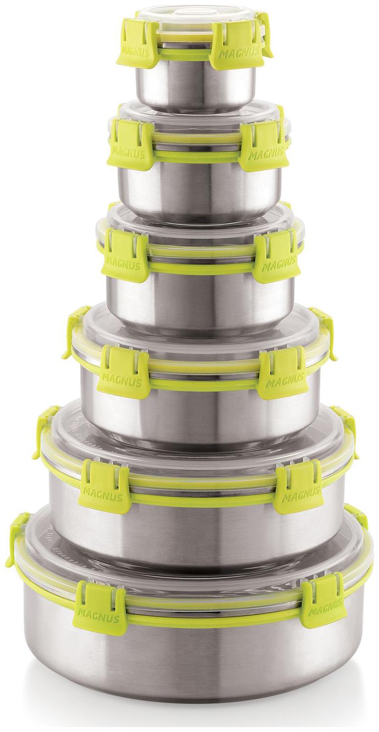 

Magnus 1750 ml Silver Stainless steel Container Set - Set of 6