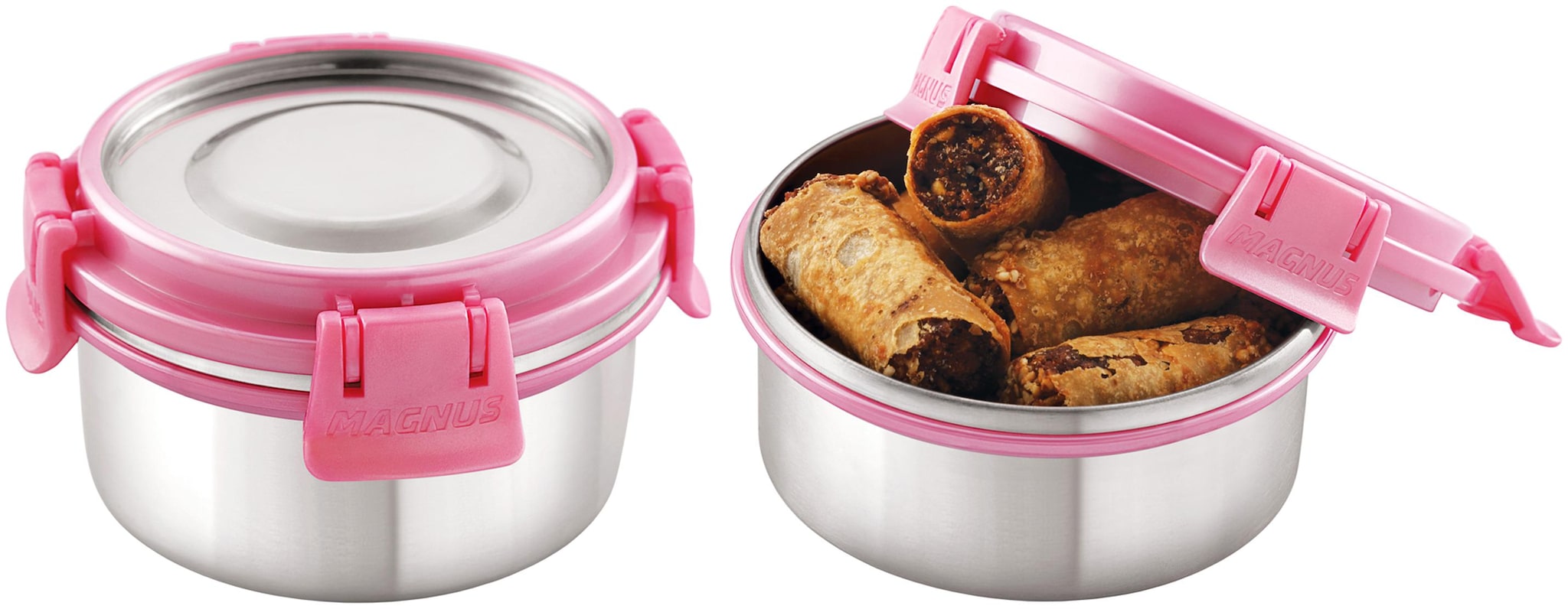 

Magnus Stainless Steel Kitchen Storage Container 450 ml (Pink)