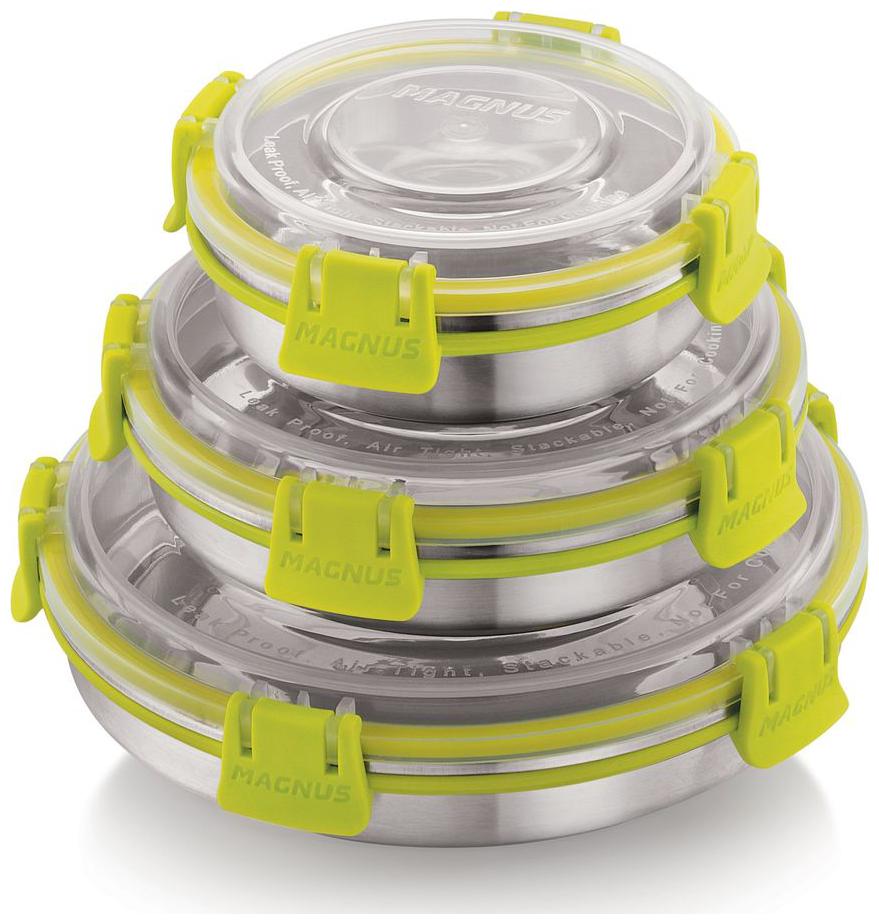 

Magnus 650 ml Silver Stainless steel Container Set - Set of 3