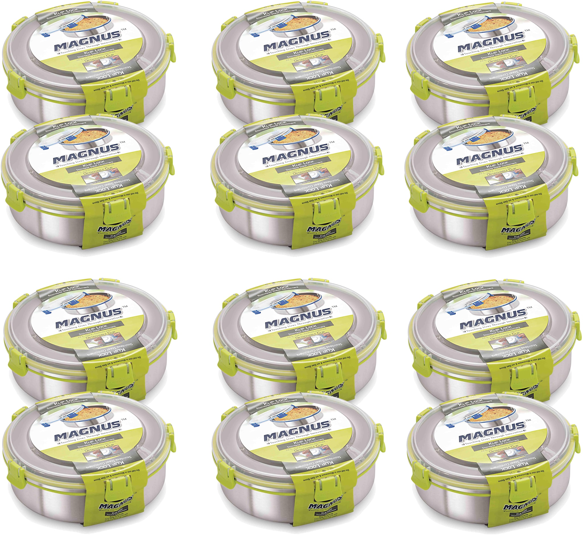 

Magnus 1750 ml Silver Stainless steel Container Set - Set of 12