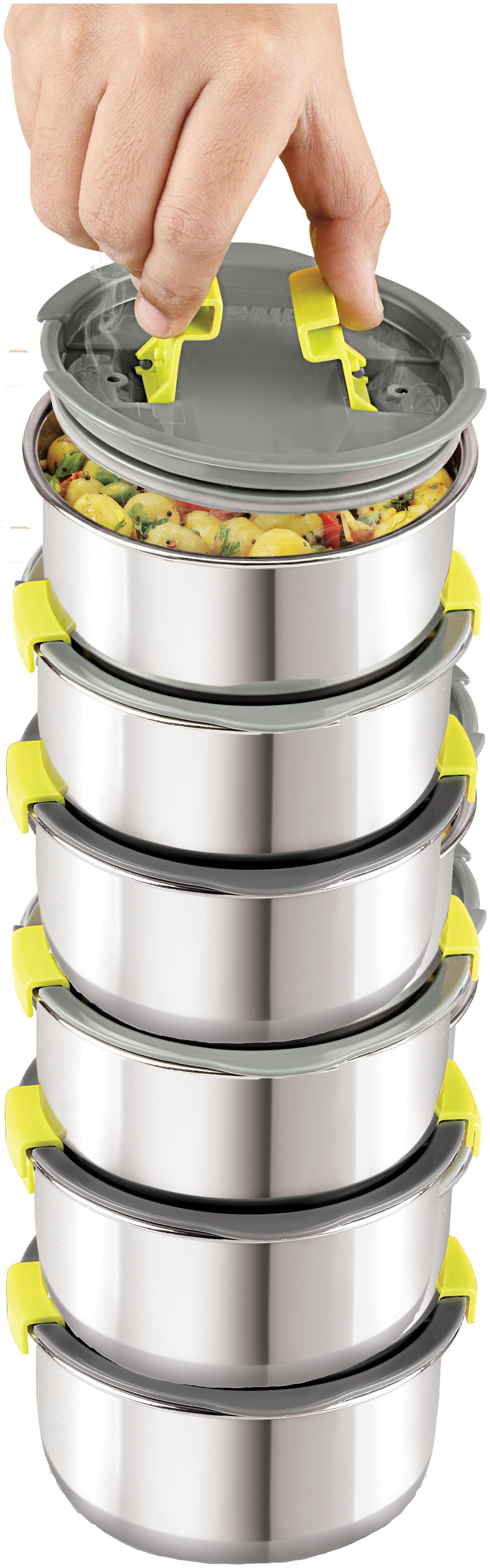 

Magnus 250 ml Silver Stainless steel Container Set - Set of 6