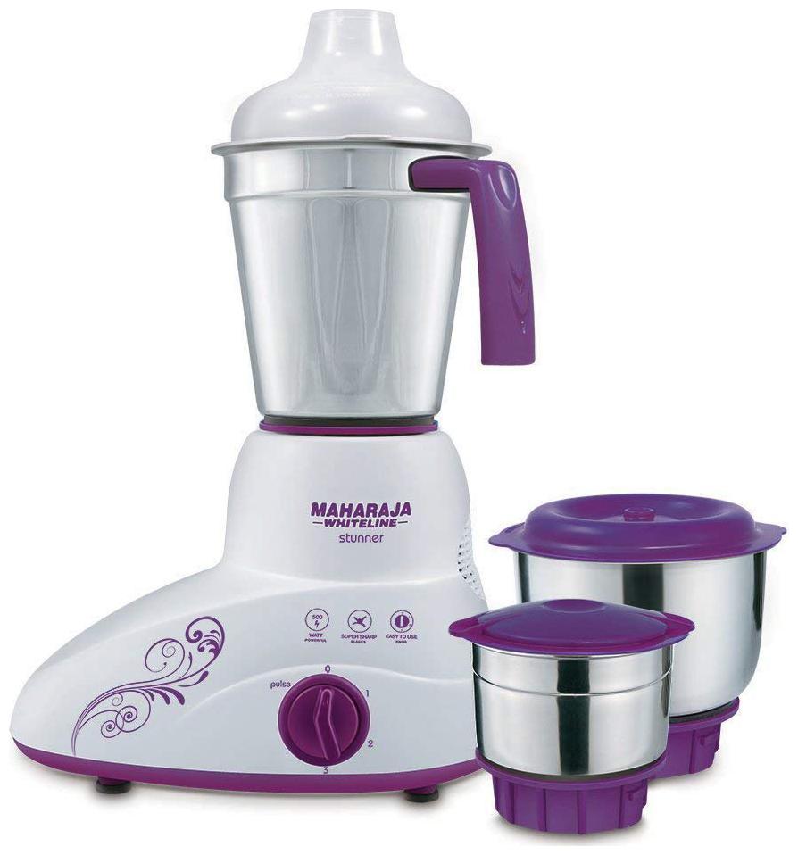 

Maharaja Whiteline STUNNER MX-168 500 W Mixer Grinder ( Purple White 3 Jars )