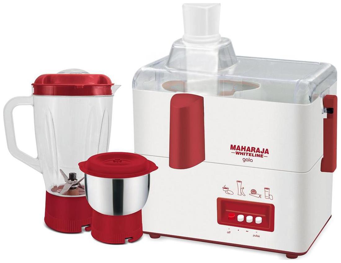 

Maharaja Whiteline GALA 450 W Juicer Mixer Grinder ( White Maroon 3 Jars )