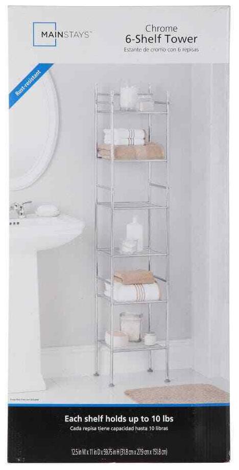 

Mainstays 6-Tier Shelf Tower Kitchen Living room organizer 13 x 13 x 61 5