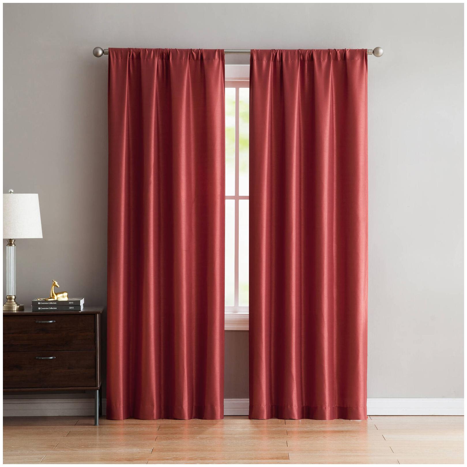 

Mainstays Faux Silk Rod Pocket Top Window Curtains Set of 2
