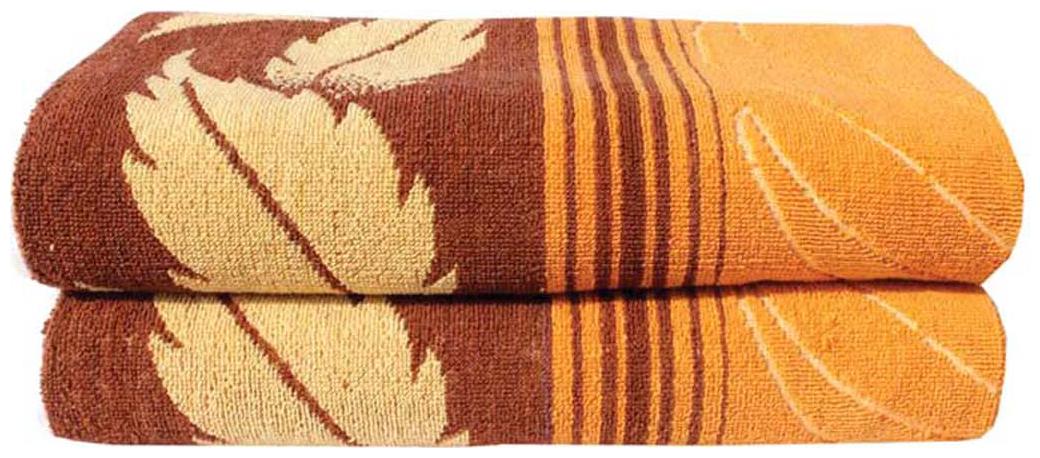 

Mandhania Brown And Yellow Cotton Bath Towel - Set Of 2