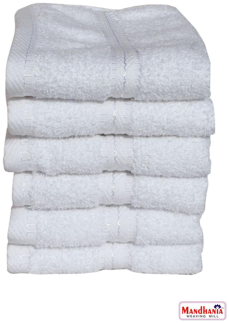 

Mandhania Classic Super Soft 450 GSM White Cotton Hand Towels Pack of 6