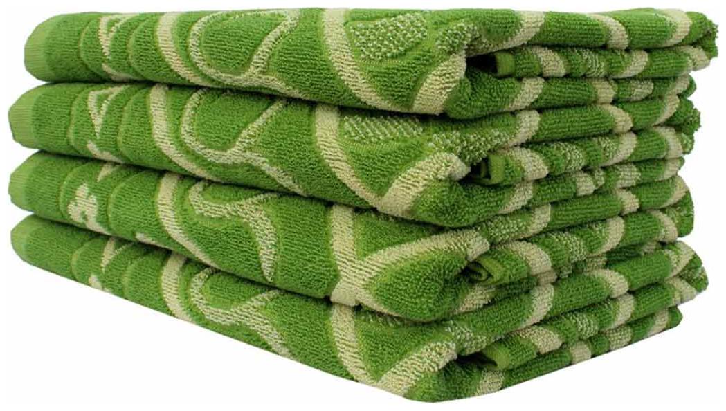 

Mandhania Green Cotton Geometrical Towel Set - Pack Of 4
