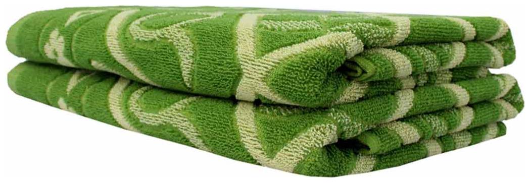 

Mandhania Green Cotton Geometrical Towel Set - Pack Of 2
