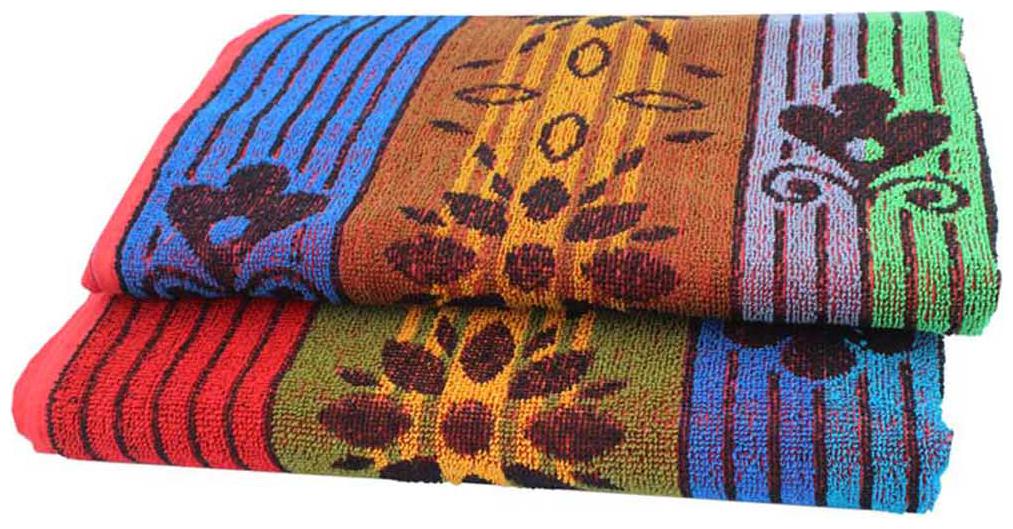 

Mandhania Multicolor Cotton Black Bath Towel - Pack Of 2