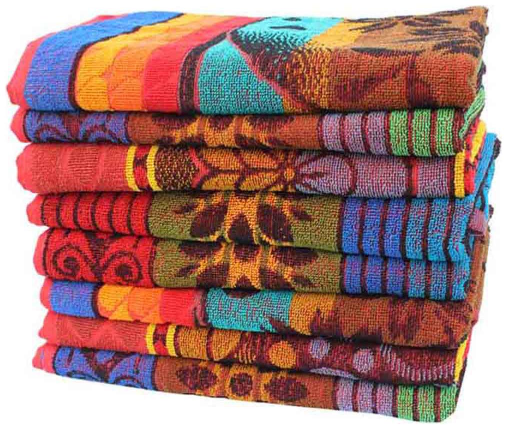 

Mandhania Multicolor Cotton Black Bath Towel - Pack of 8