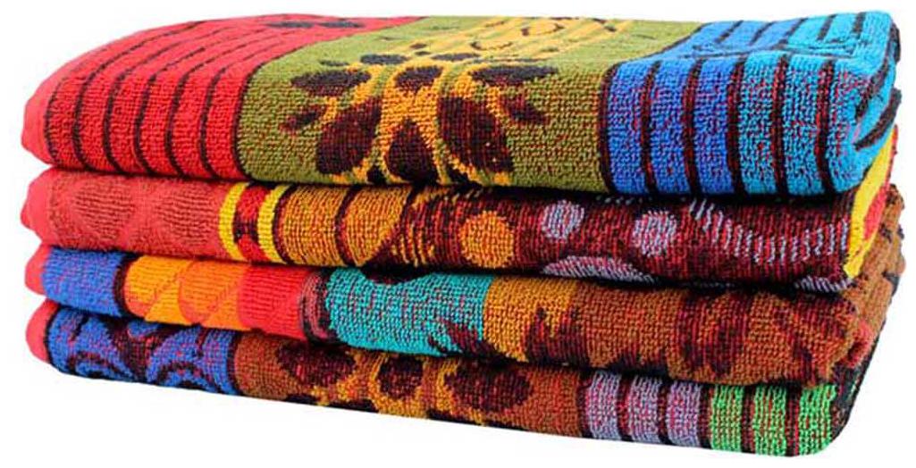 

Mandhania Multicolor Cotton Black Bath Towel - Pack of 4