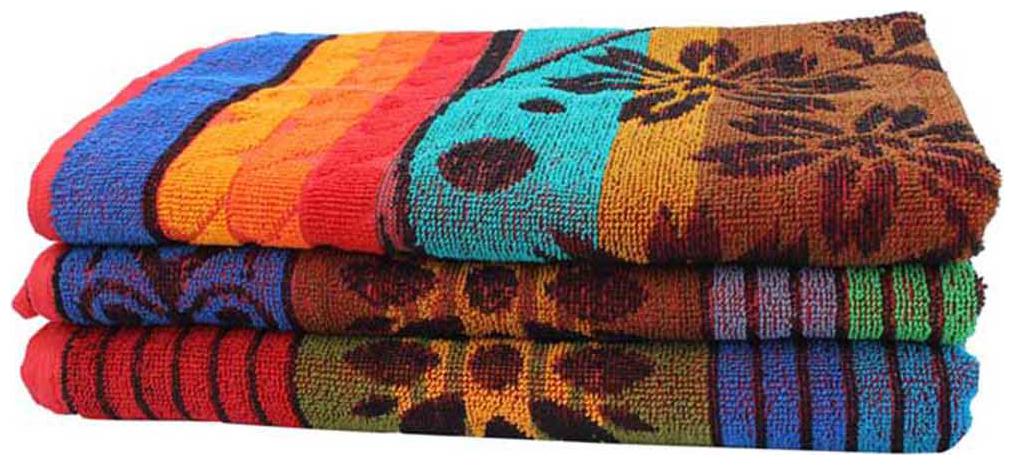 

Mandhania Multicolor Cotton Black Bath Towel - Pack of 3