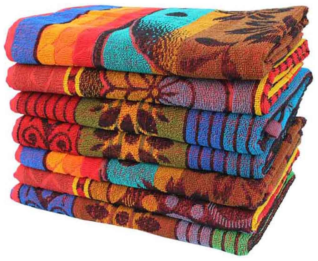 

Mandhania Multicolor Cotton Black Bath Towel - Pack of 7