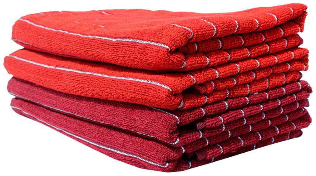

Mandhania Pink Cotton Stripes Bath Turkey Towels - Pack Of 4