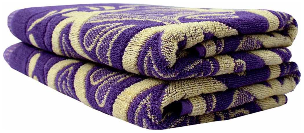 

Mandhania Purple Cotton Geometrical Towel Set - Pack Of 2