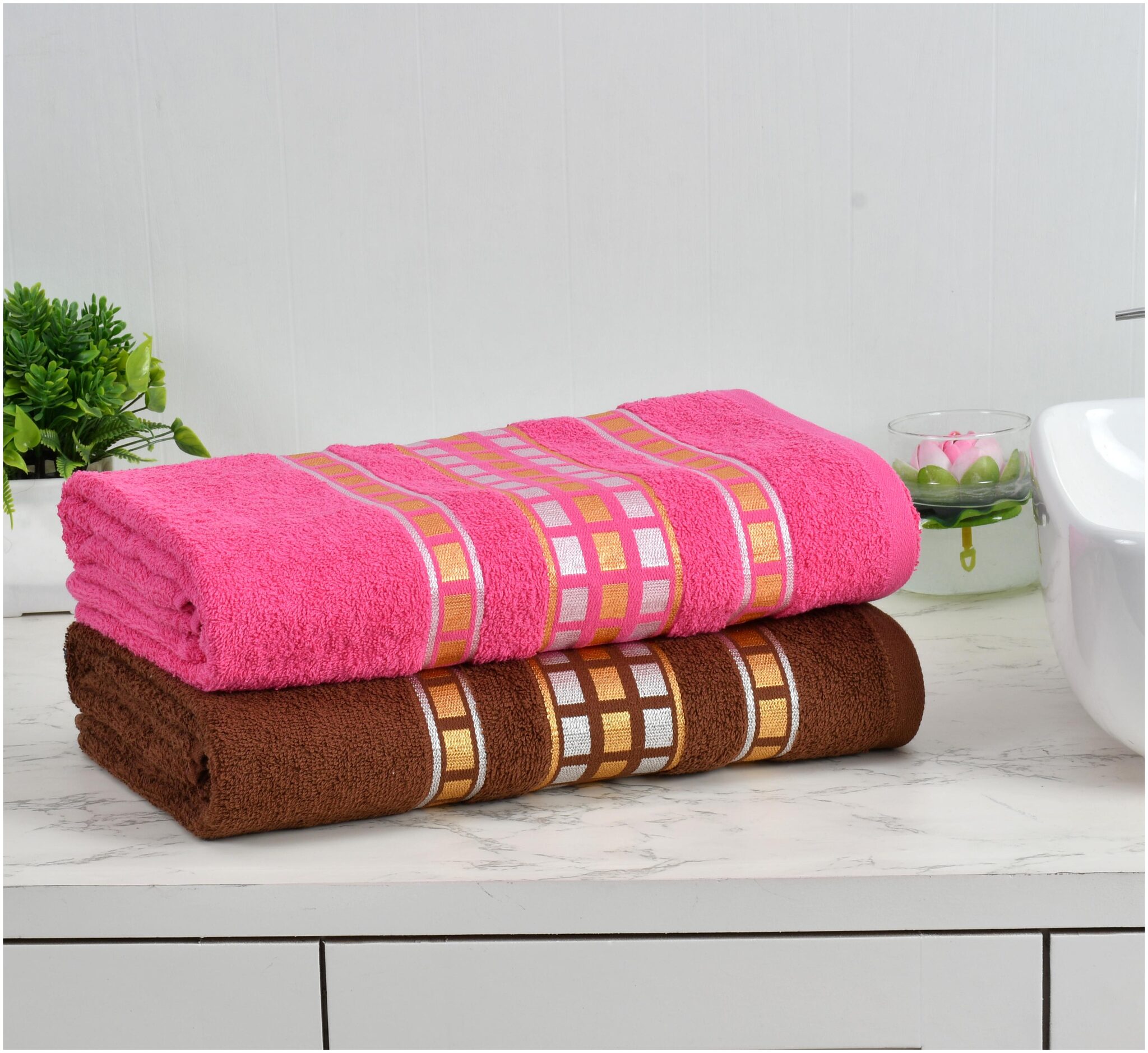 

MANNATLIFESTYLE 400 GSM Cotton Bath Towel ( 2 Pieces Assorted )