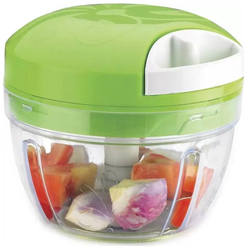 

Manual Chopper Vegetable Fruit Dry Fruit Cutter Chopper 3 Stainless Steel Blace No Electric City Required (1Pc) Assorted Color