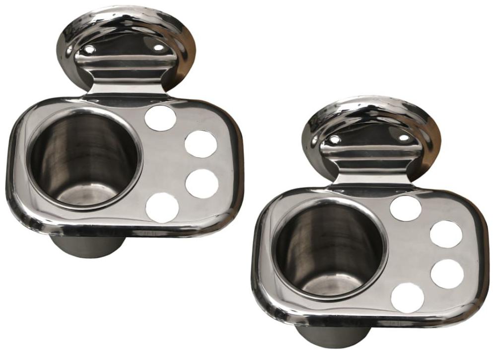 

Manvi Glossy Stainless Steel Toothpaste brush Holder Set of