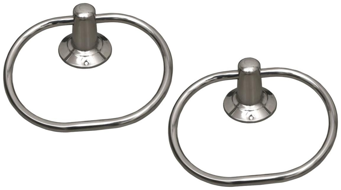 

Manvi Glossy Stainless Steel Towel Ring Oval Shape Set of 2