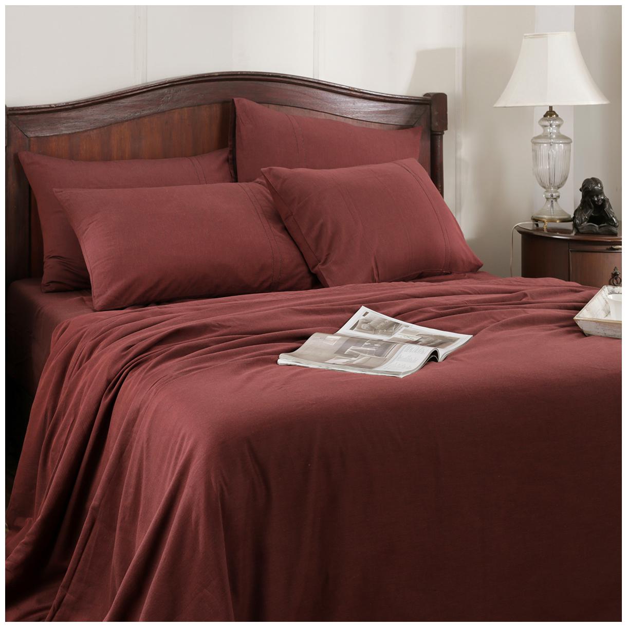 

Maspar Cotton Solid King Size Bedsheet 300 TC ( 1 Bedsheet With 2 Pillow Covers Red )