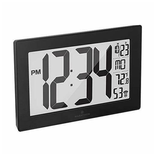 

Marathon Slim Panoramic Atomic Full Calendar Wall Black Black Stainless Steel