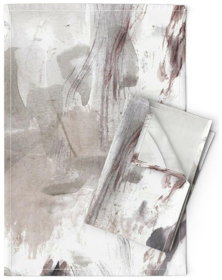 

Marble Abstract Stone Nature Linen Cotton Tea Towels by Roostery Set of 2