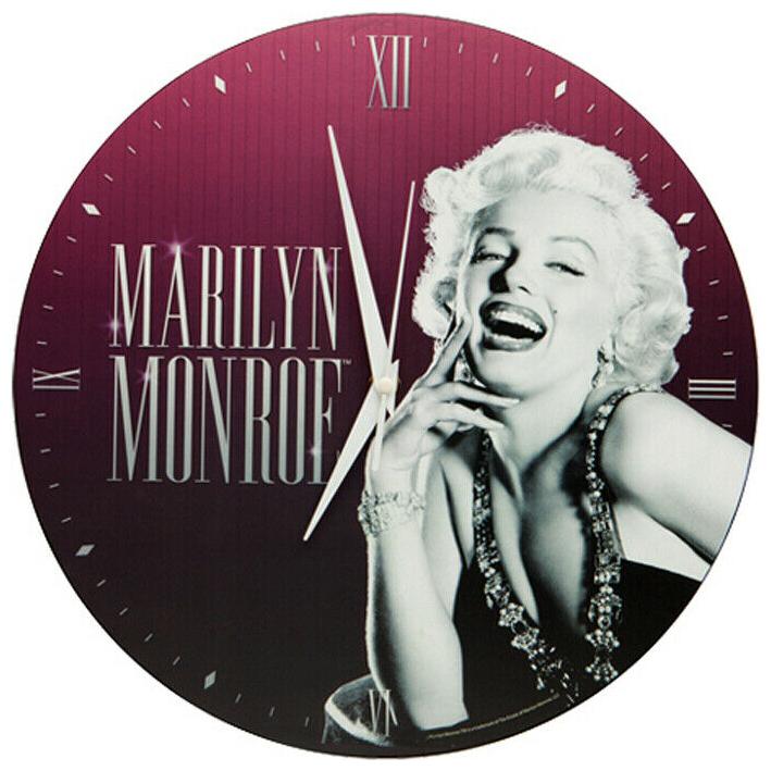 

MARILYN MONROE PHOTO GLAMOUR SHOT 13 5 CORDLESS WOOD WALL CLOCK VANDOR 70589
