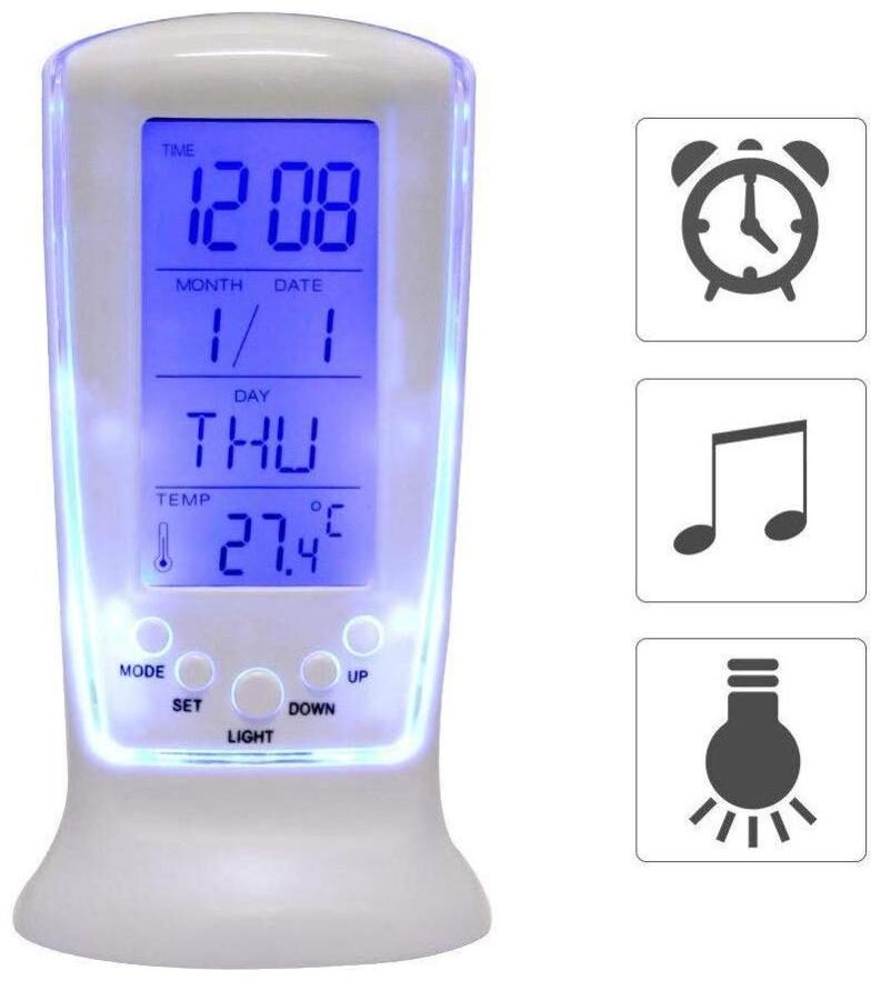 

MARKETWALA Plastic Digital Alarm clock Table clock ( Set of 1 )