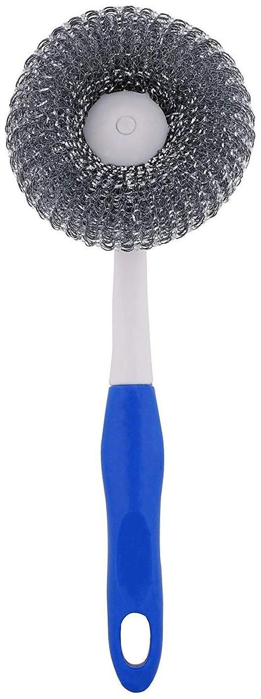 

Marketwala Plastic and Stainless Steel Scrubber with Handle for Kitchen Use Pack of 1