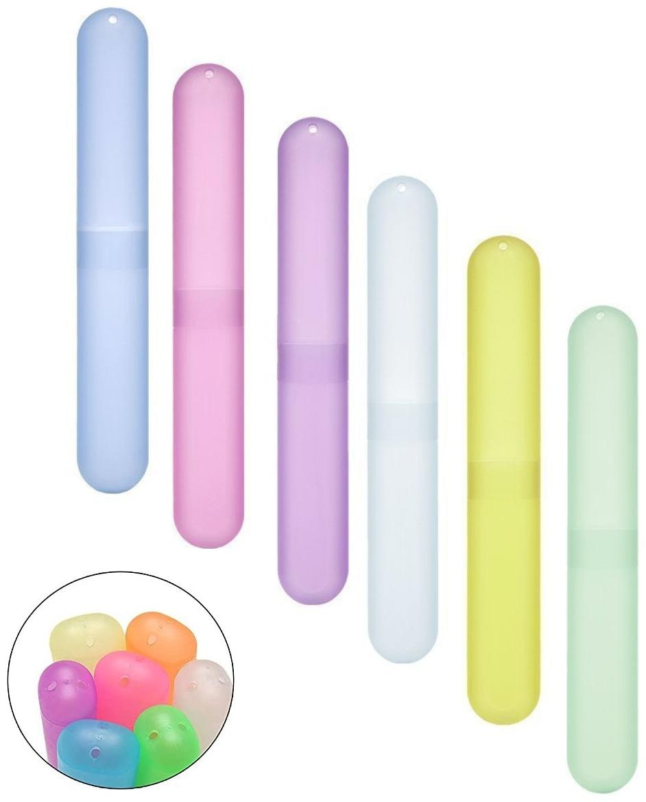 

Marketwala Toothbrush Case Holder Toothbrush Cover and Toothbrush Protect Case for Hiking Camping Travel (Pack of 6) Assorted Color