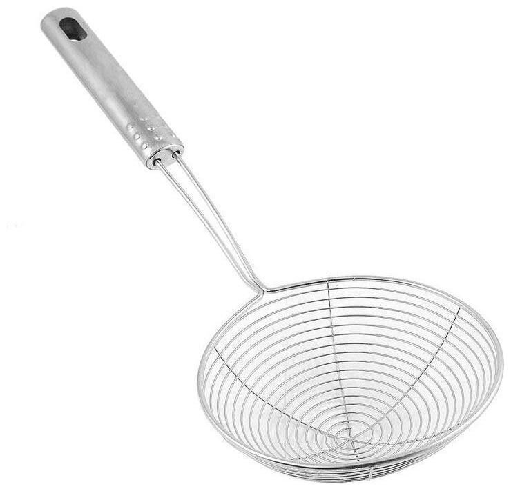 

Markwell Stainless Steel Jhara Strainer for Deep Frying Mesh Puri Strainer
