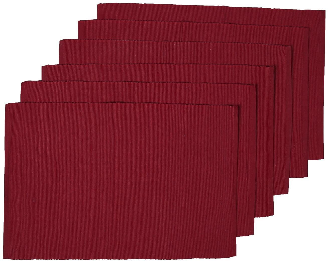 

Maroon Colored Pack of 6 Cotton Solid Table Placemat Set