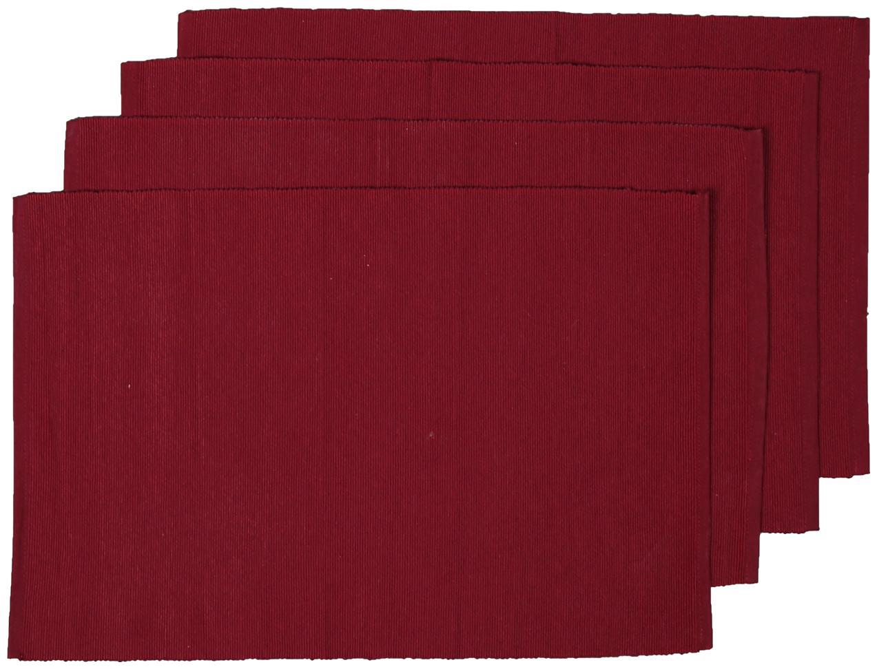 

Maroon Colored Pack of 4 Cotton Solid Table Placemat Set