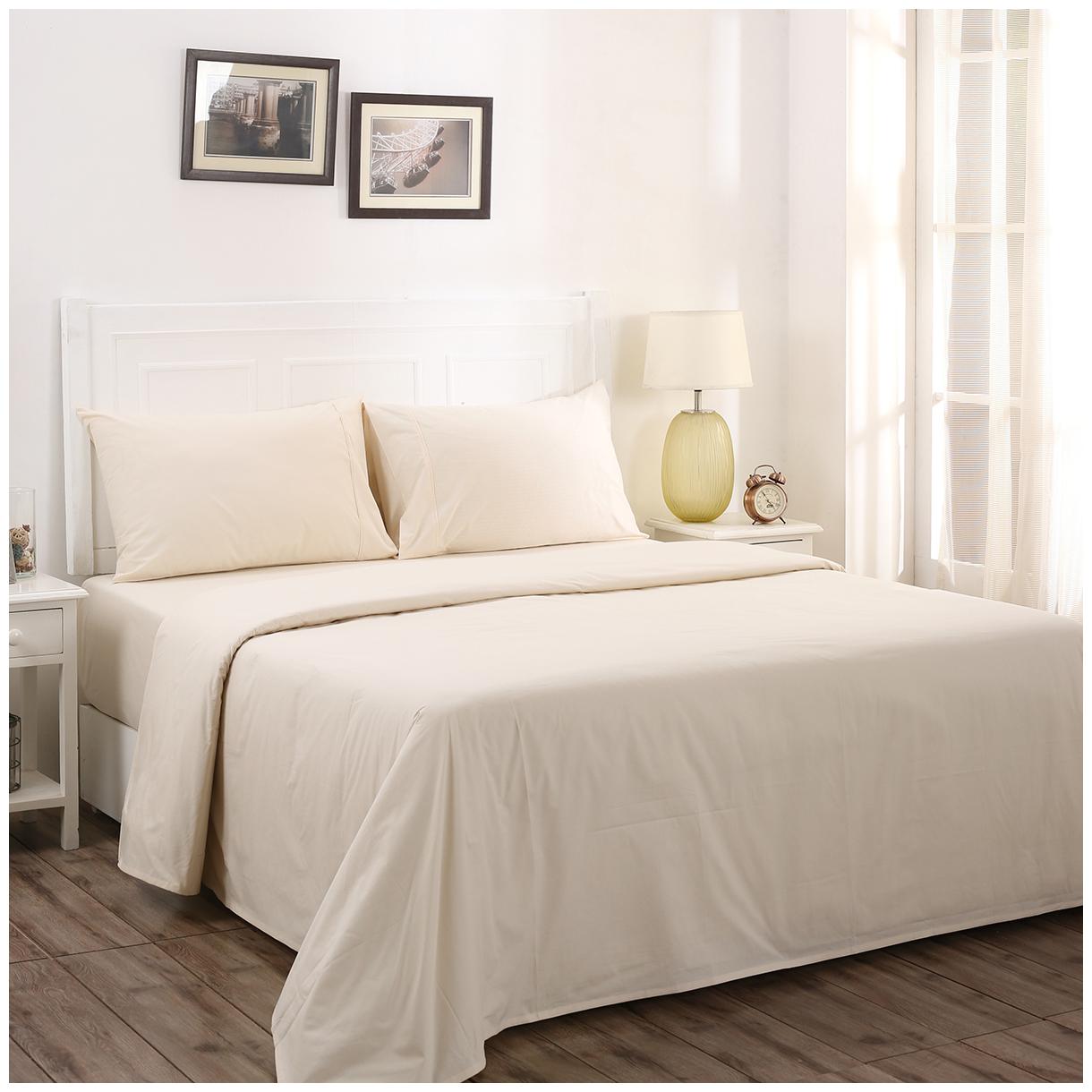 

Maspar Cotton Solid Single Size Bedsheet 200 TC ( 1 Bedsheet With 1 Pillow Covers Beige )