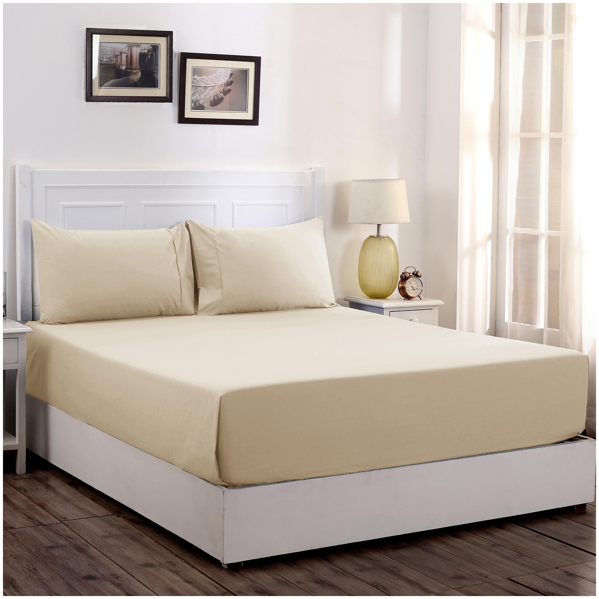 

Maspar Cotton Solid Double Size Bedsheet 200 TC ( 1 Bedsheet With 2 Pillow Covers Beige )