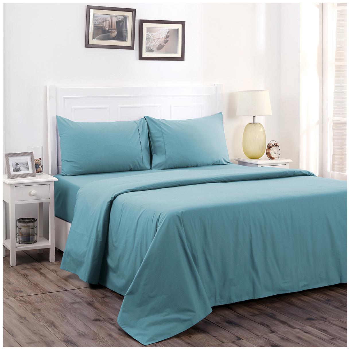 

Maspar Cotton Solid Single Size Bedsheet 200 TC ( 1 Bedsheet With 1 Pillow Covers Blue )