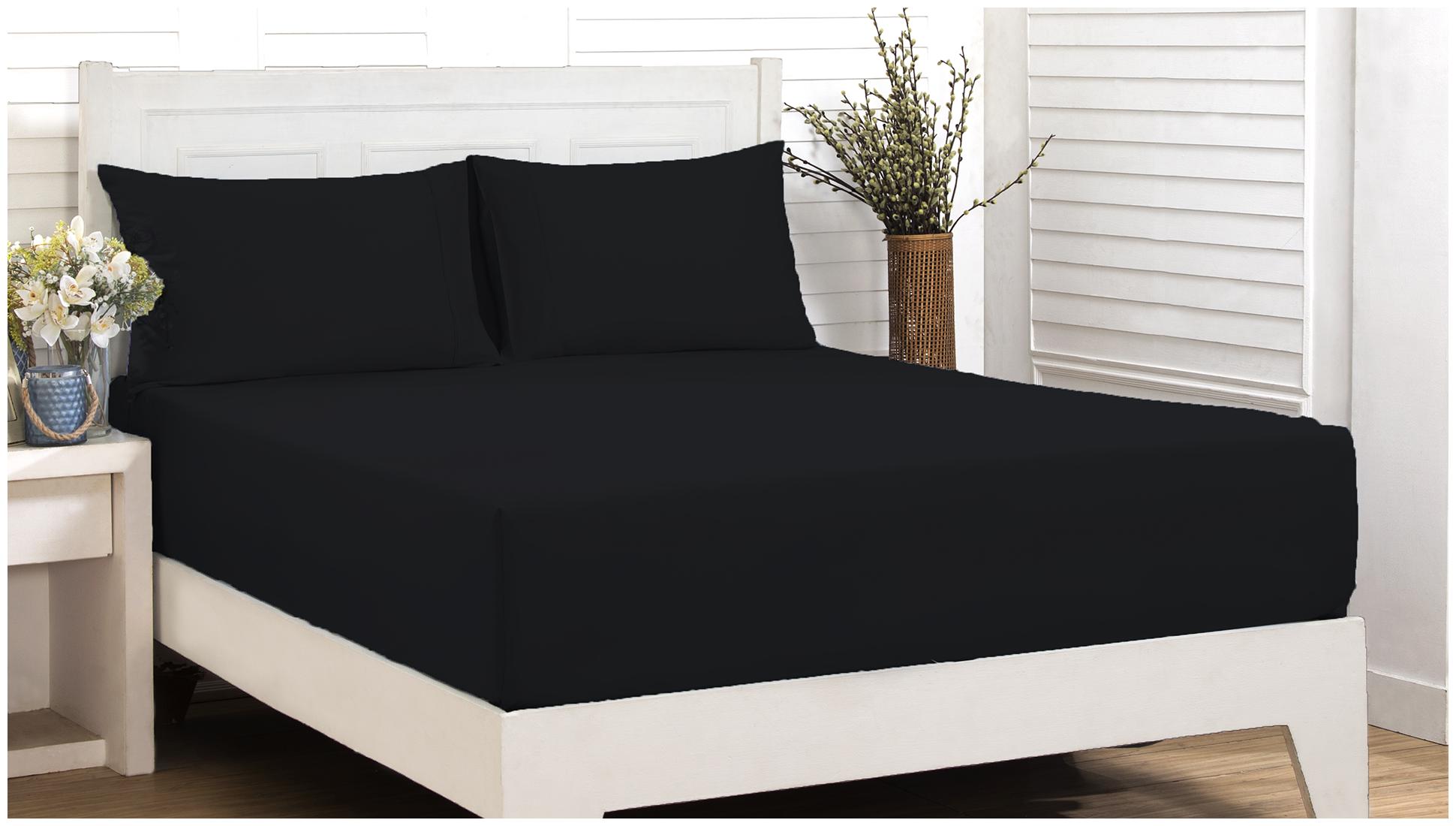 

Maspar Cotton Solid Single Size Bedsheet 200 TC ( 1 Bedsheet With 1 Pillow Covers Black )