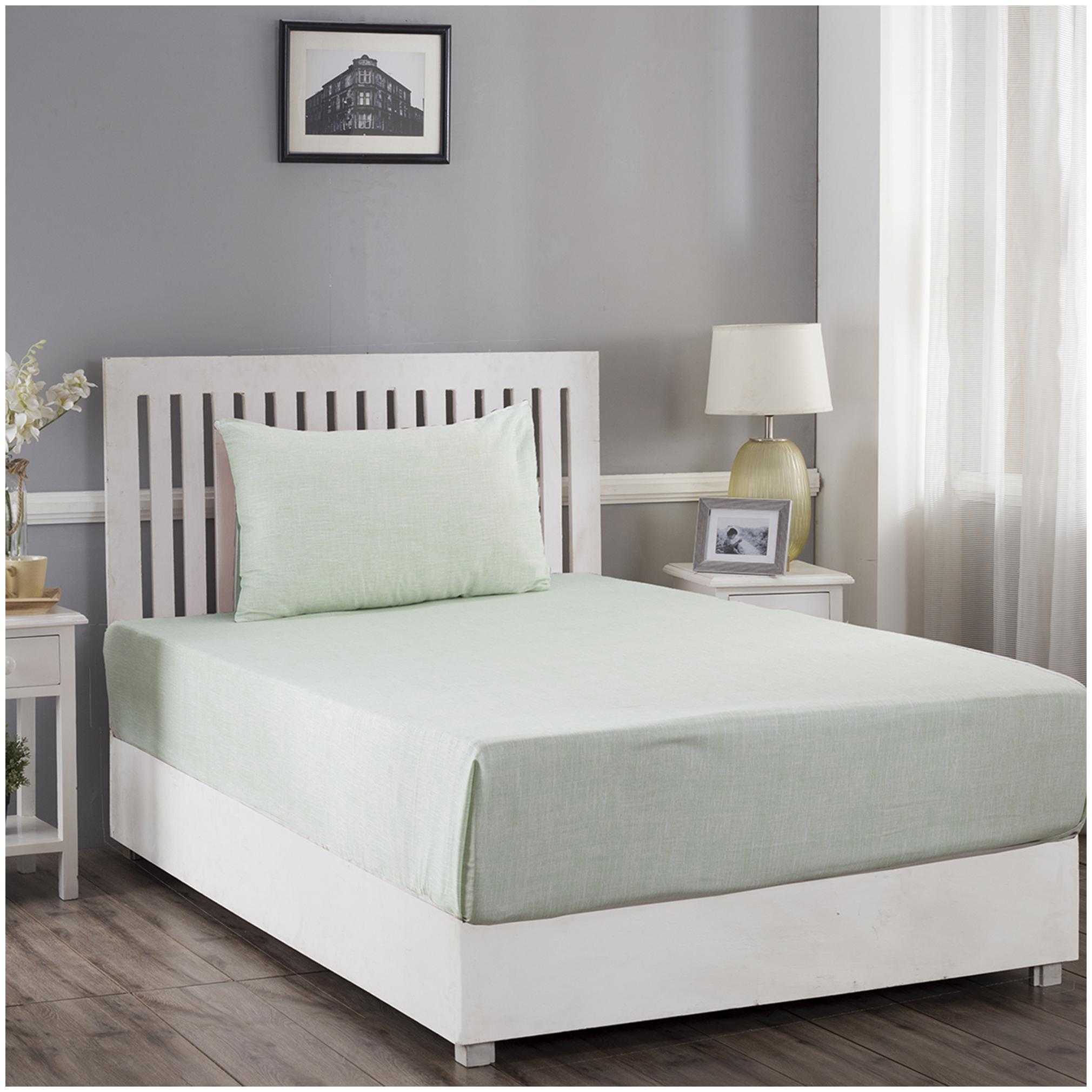 

Maspar Cotton Solid Single Size Bedsheet 210 TC ( 1 Bedsheet With 1 Pillow Covers Green )