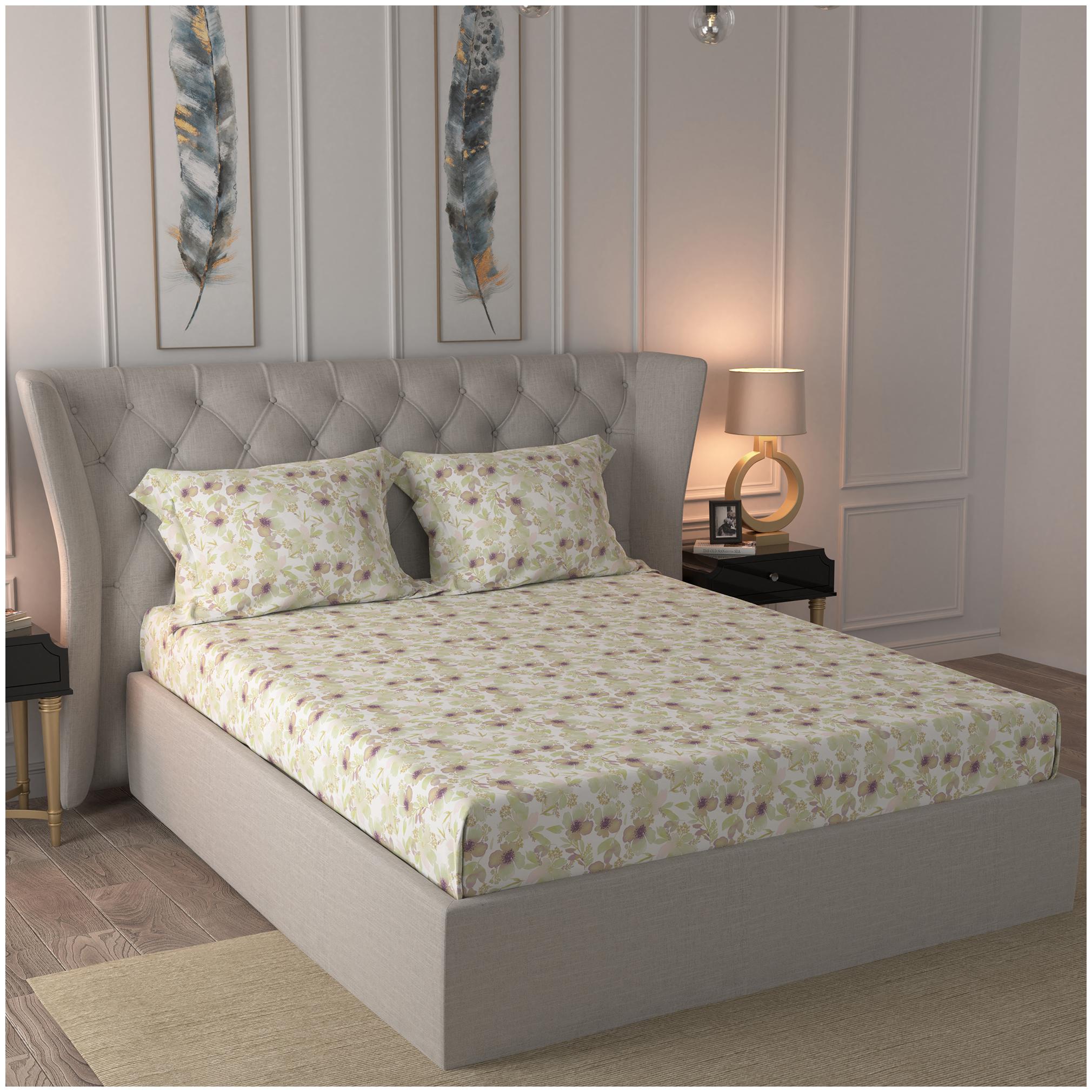 

Maspar Cotton Floral Double Size Bedsheet 200 TC ( 1 Bedsheet With 2 Pillow Covers Multi )