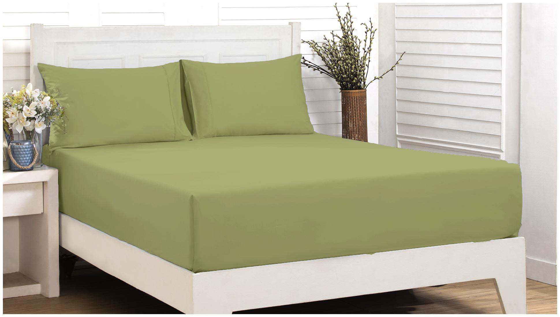 

Maspar Cotton Solid Double Size Bedsheet 200 TC ( 1 Bedsheet With 2 Pillow Covers Green )