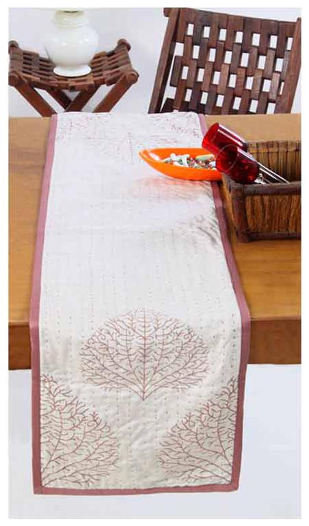 

Maspar Elan Leaf On Leaf Cotton Purple 4 Seater Runner (Pack Of 1)