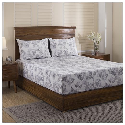 

Maspar Cotton Abstract King Size Bedsheet 210 TC ( 1 Bedsheet With 2 Pillow Covers Grey )