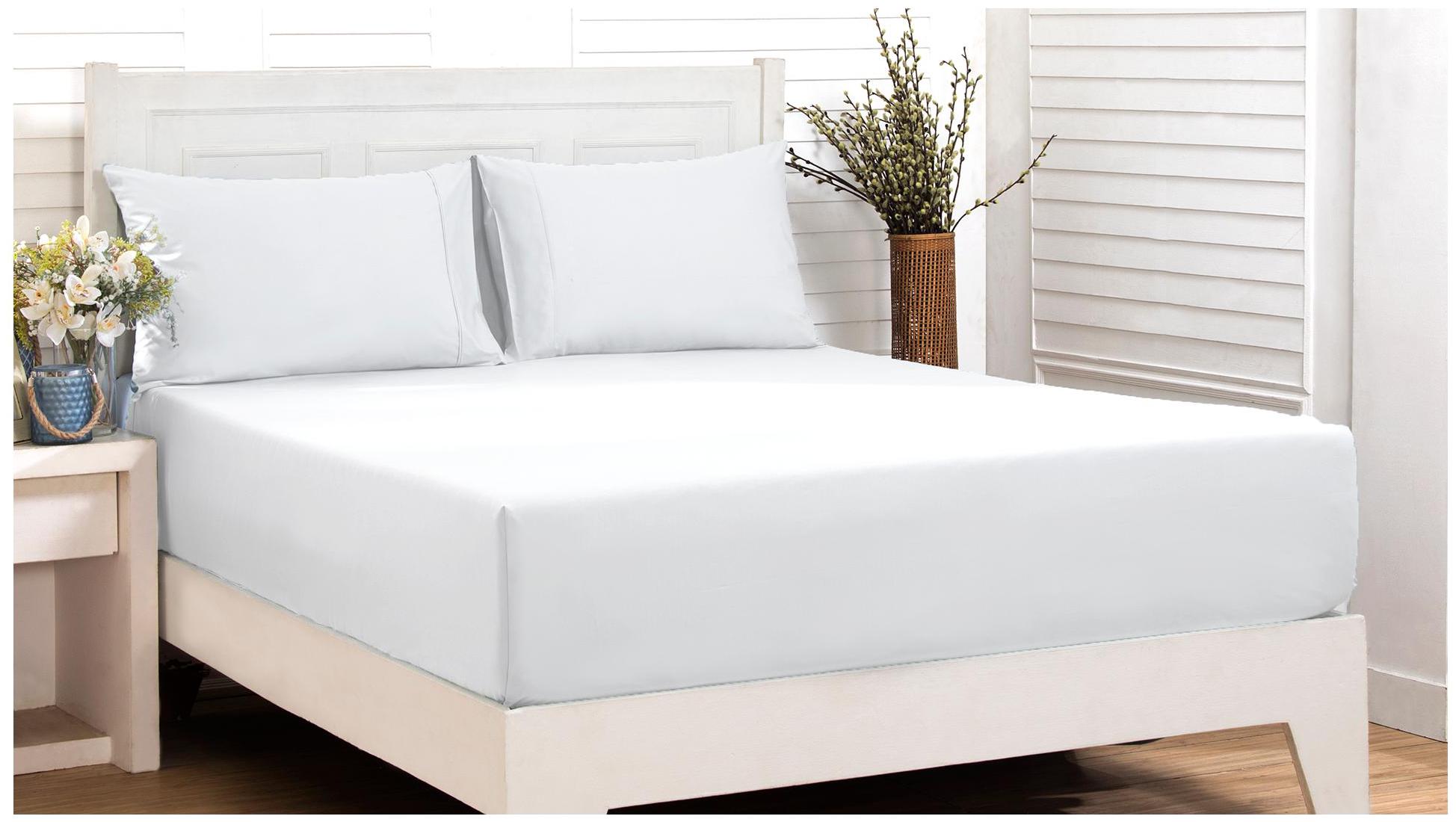 

Maspar Cotton Solid King Size Bedsheet 200 TC ( 1 Bedsheet With 2 Pillow Covers White )